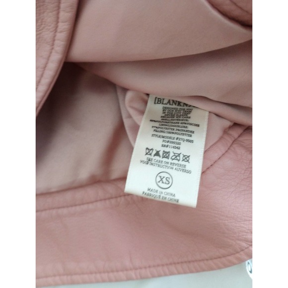 BLANKNYC Women's Pretty In PinkFuax Leather Long Sleeve Crop Moto Jacket Sz XS - Picture 6 of 12